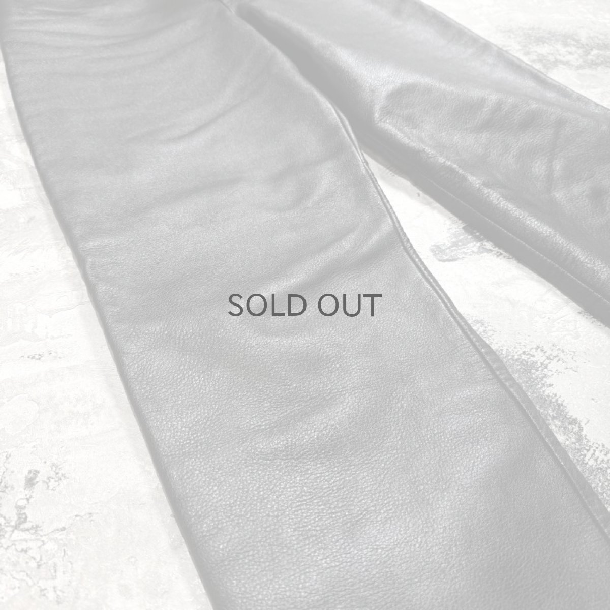 画像5: REAL LEATHER STRAIGHT SILHOUETTE PANTS / W30 (5)