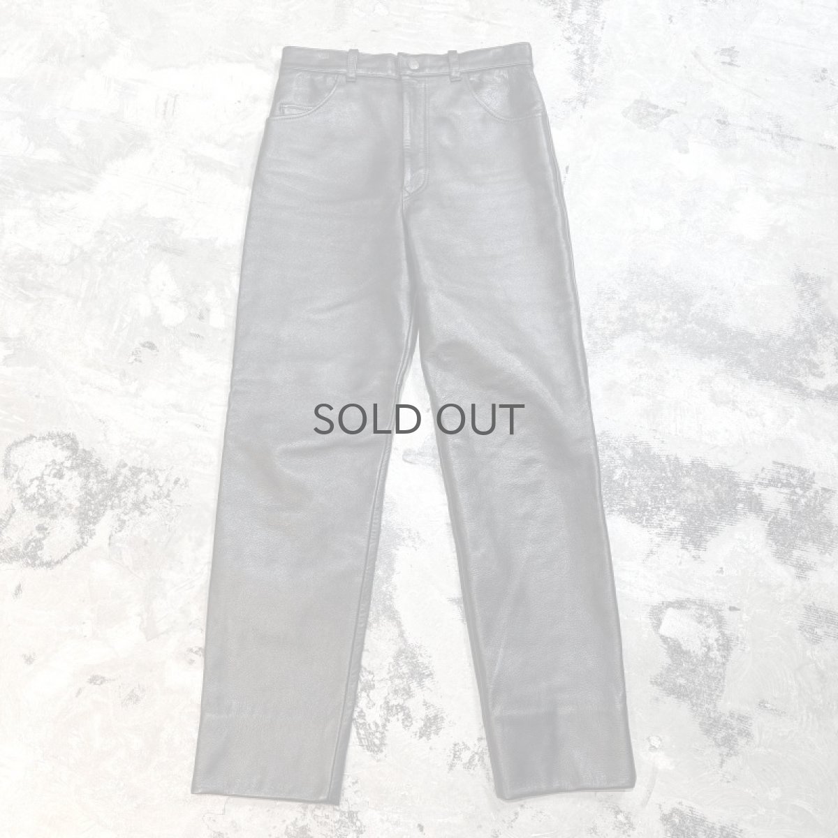 画像1: REAL LEATHER STRAIGHT SILHOUETTE PANTS / W30 (1)