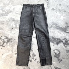 画像1: REAL LEATHER STRAIGHT SILHOUETTE PANTS / W30 (1)