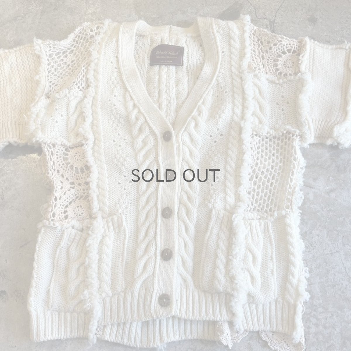 画像9: 【Wiz&Witch】"UNITED" PATCHWORK LACE  ALAN KNIT CARDIGAN / OS  (9)