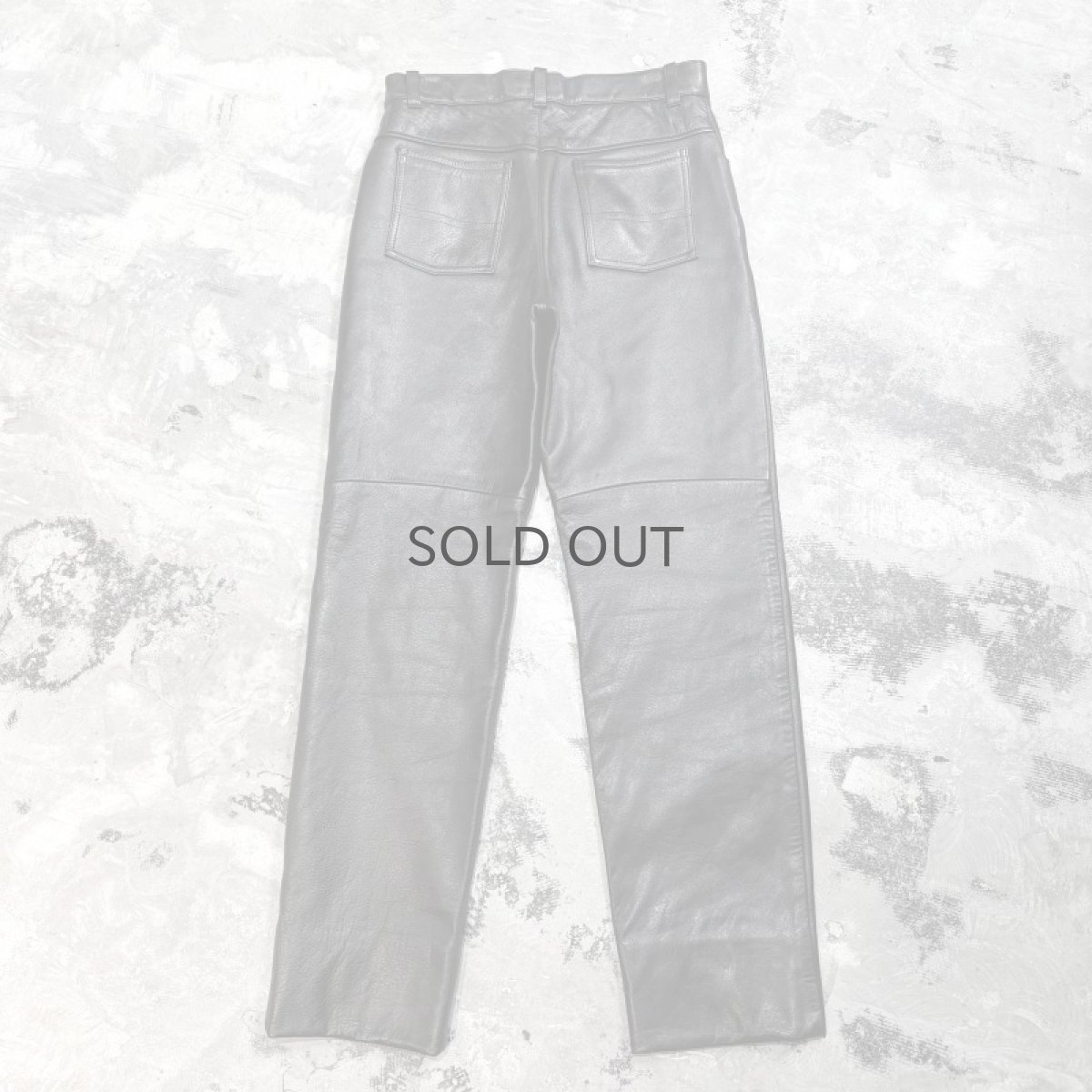 画像2: REAL LEATHER STRAIGHT SILHOUETTE PANTS / W30 (2)