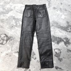 画像2: REAL LEATHER STRAIGHT SILHOUETTE PANTS / W30 (2)