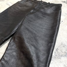 画像4: REAL LEATHER STRAIGHT SILHOUETTE PANTS / W30 (4)