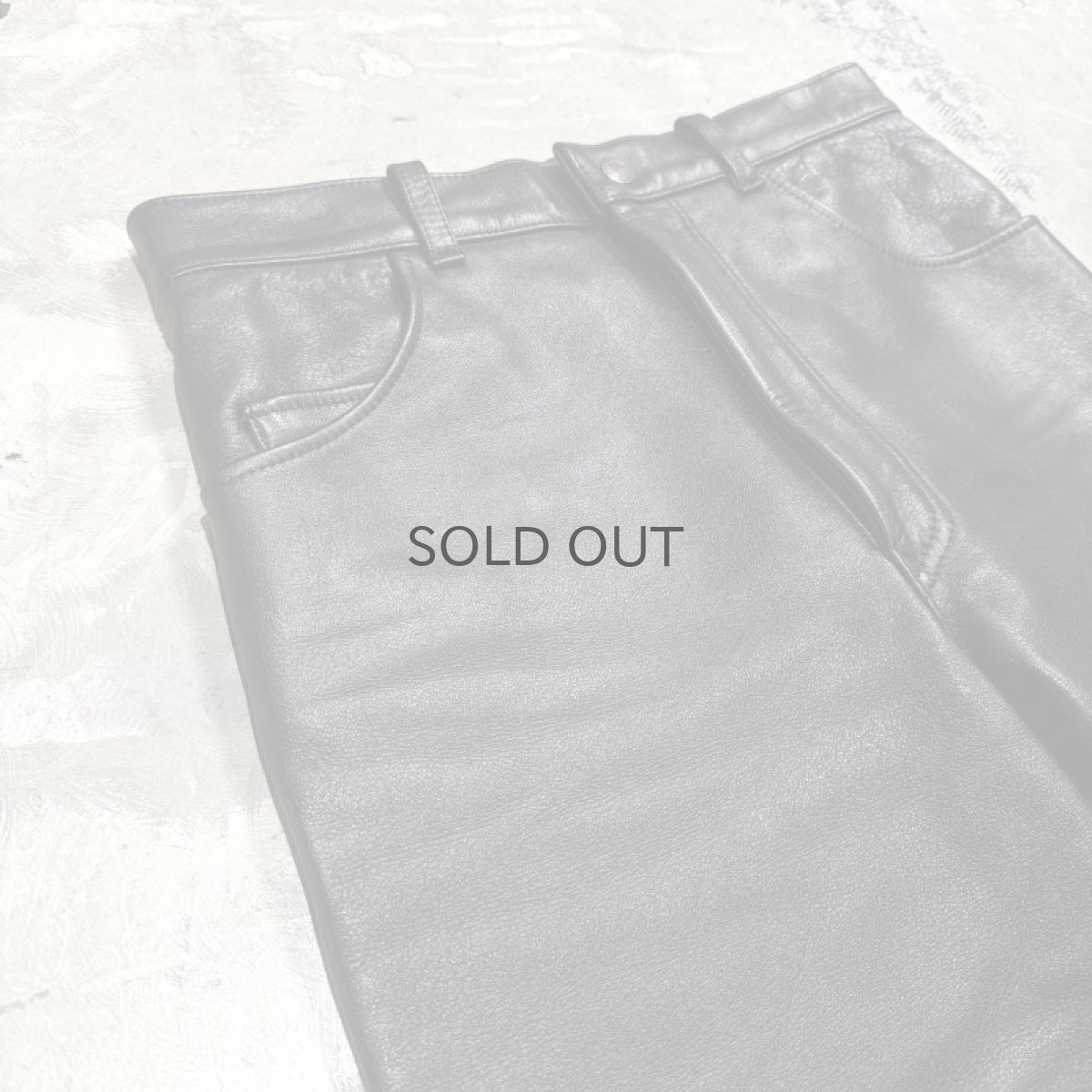 画像3: REAL LEATHER STRAIGHT SILHOUETTE PANTS / W30 (3)