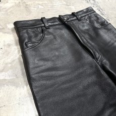 画像3: REAL LEATHER STRAIGHT SILHOUETTE PANTS / W30 (3)