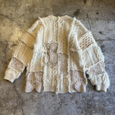 画像2: 【Wiz&Witch】"UNITED" PATCHWORK LACE  ALAN KNIT CARDIGAN / OS  (2)