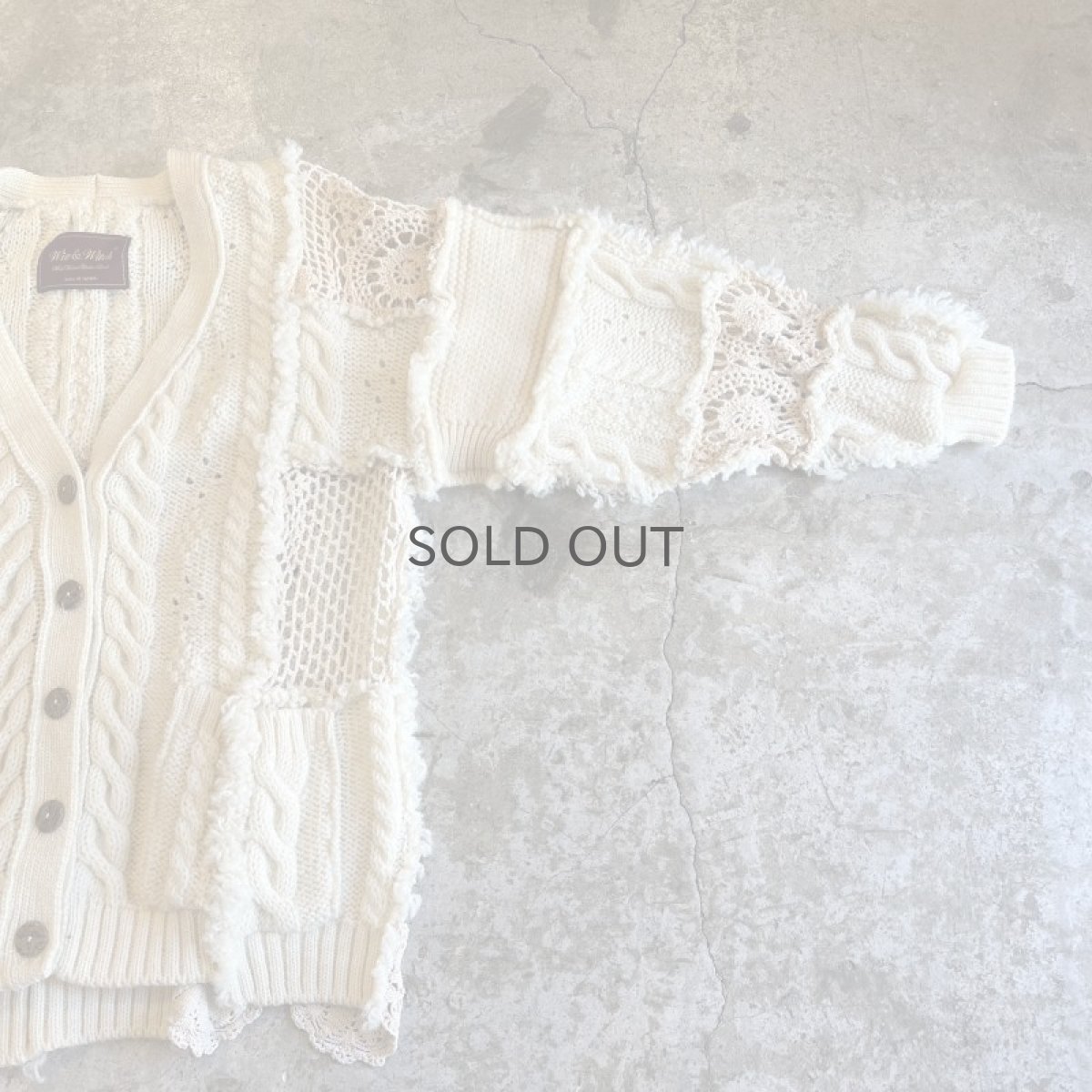 画像8: 【Wiz&Witch】"UNITED" PATCHWORK LACE  ALAN KNIT CARDIGAN / OS  (8)