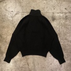 画像2: HALF ZIP DESIGN RIB DESIGN KNIT SWEATER / Ladies M (2)