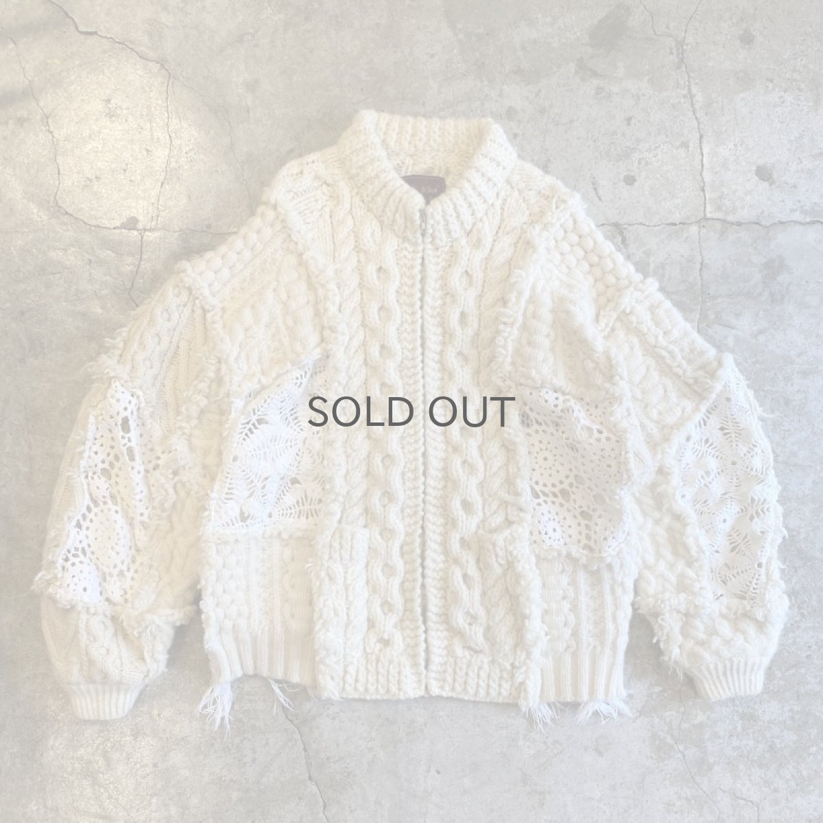 画像1: 【Wiz&Witch】"UNITED" PATCHWORK LACE  ALAN KNIT CARDIGAN / OS  (1)