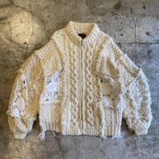 画像1: 【Wiz&Witch】"UNITED" PATCHWORK LACE  ALAN KNIT CARDIGAN / OS  (1)