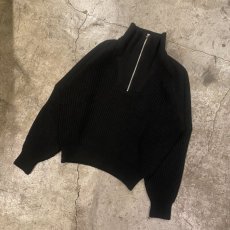 画像4: HALF ZIP DESIGN RIB DESIGN KNIT SWEATER / Ladies M (4)