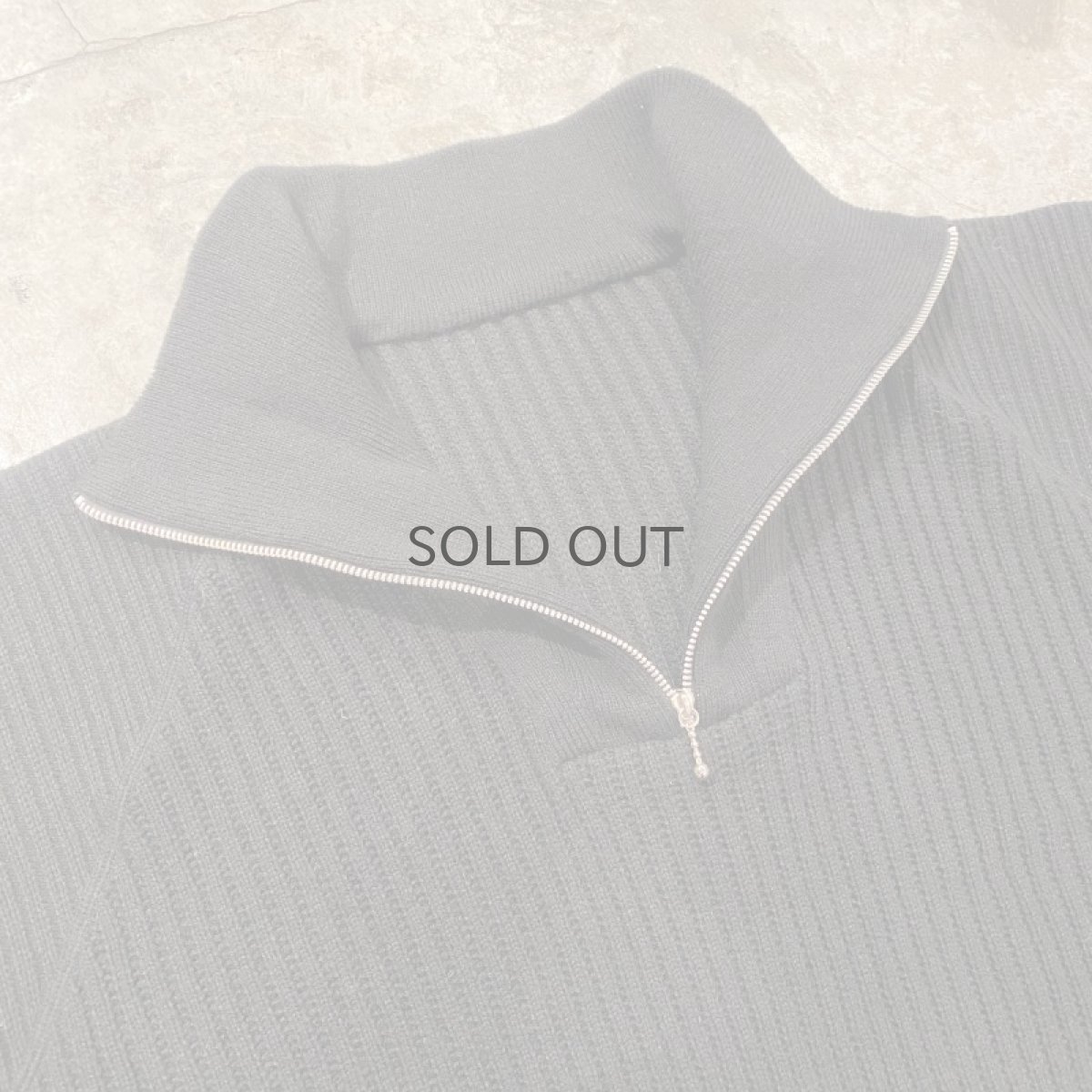 画像8: HALF ZIP DESIGN RIB DESIGN KNIT SWEATER / Ladies M (8)