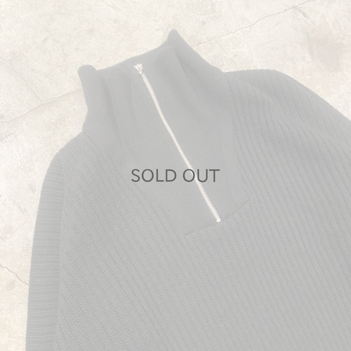 画像3: HALF ZIP DESIGN RIB DESIGN KNIT SWEATER / Ladies M (3)