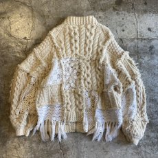 画像2: 【Wiz&Witch】"UNITED" PATCHWORK LACE  ALAN KNIT CARDIGAN / OS  (2)