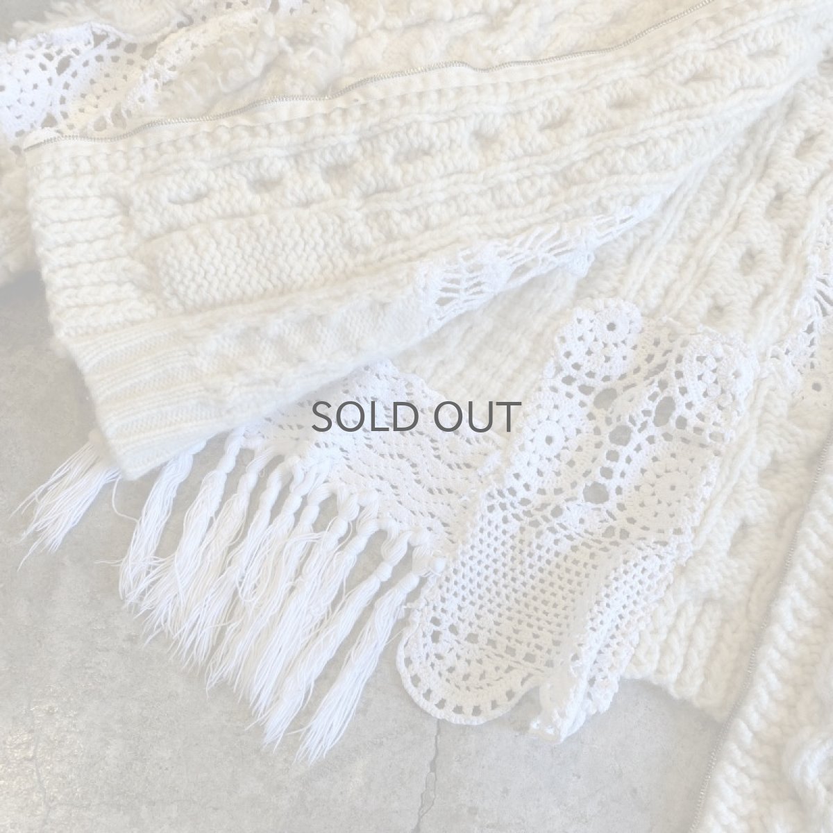 画像8: 【Wiz&Witch】"UNITED" PATCHWORK LACE  ALAN KNIT CARDIGAN / OS  (8)