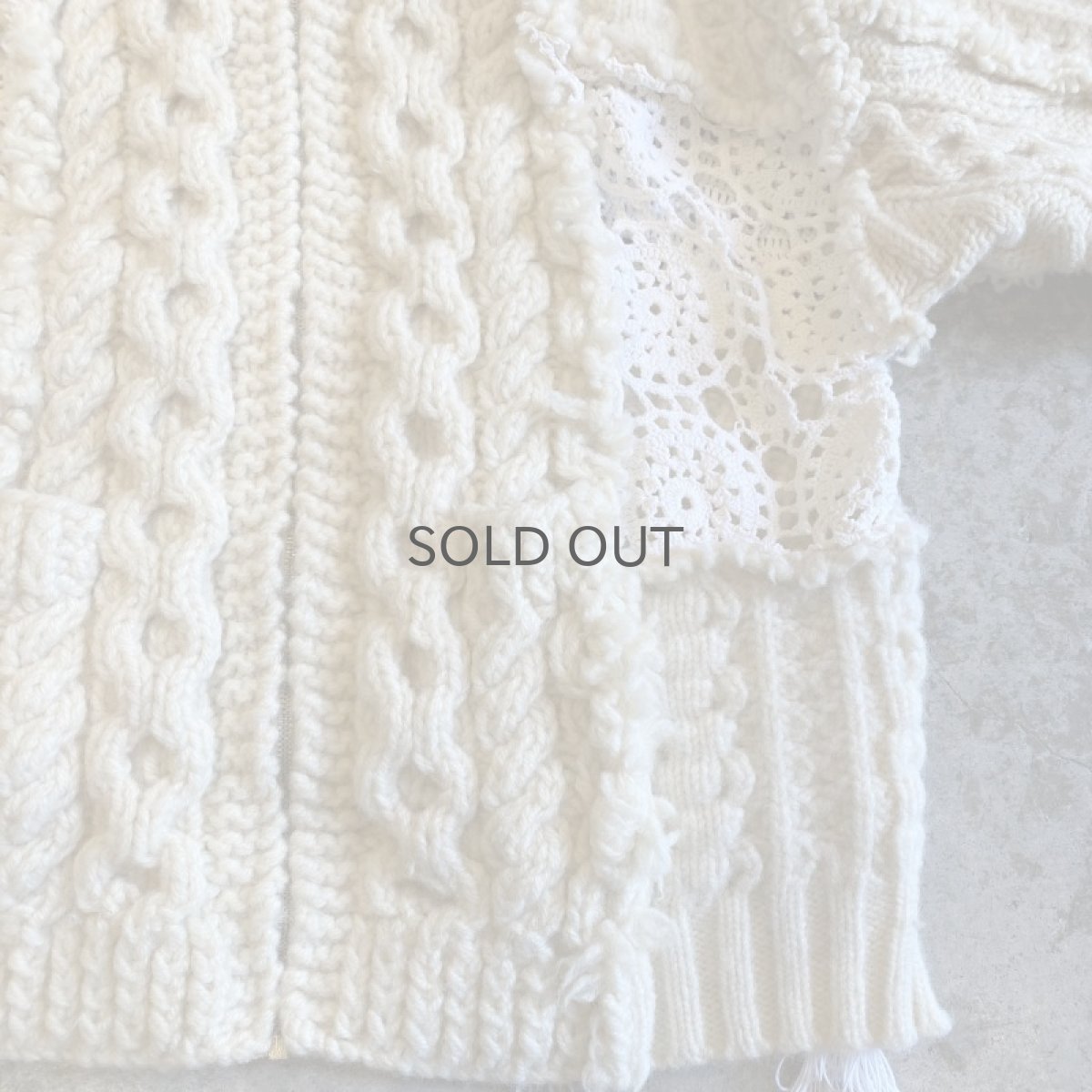 画像7: 【Wiz&Witch】"UNITED" PATCHWORK LACE  ALAN KNIT CARDIGAN / OS  (7)