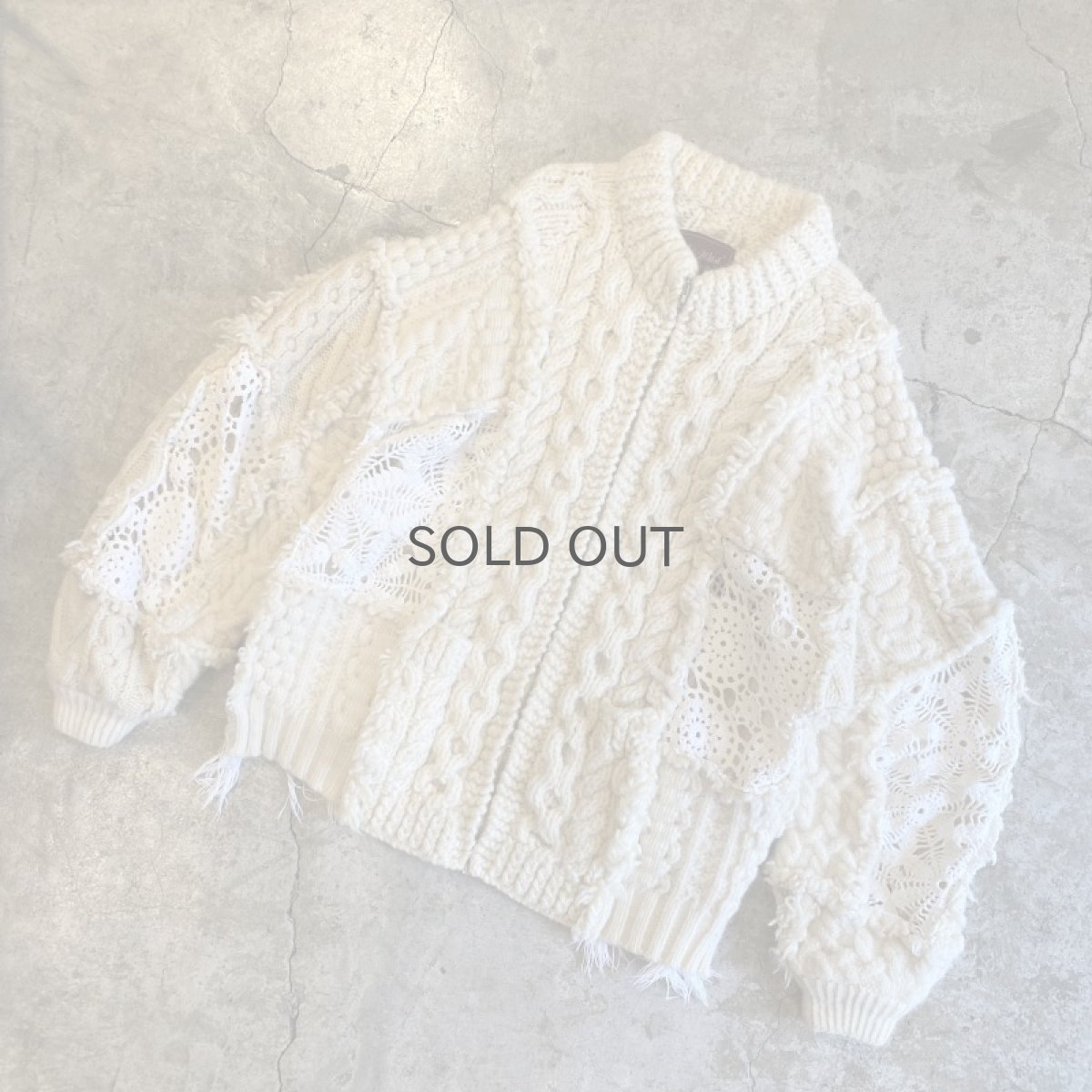 画像4: 【Wiz&Witch】"UNITED" PATCHWORK LACE  ALAN KNIT CARDIGAN / OS  (4)