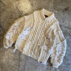 画像4: 【Wiz&Witch】"UNITED" PATCHWORK LACE  ALAN KNIT CARDIGAN / OS  (4)