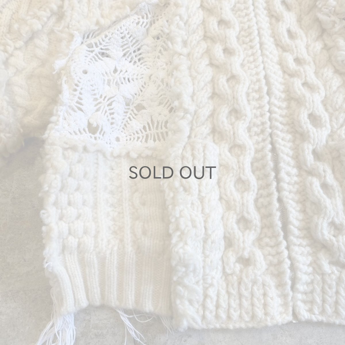 画像6: 【Wiz&Witch】"UNITED" PATCHWORK LACE  ALAN KNIT CARDIGAN / OS  (6)