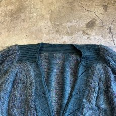 画像7: MIX COLOR DESIGN MOHAIR KNIT CARDIGAN / Ladies L (7)