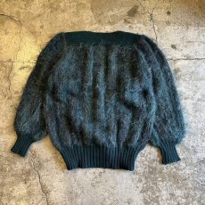 画像2: MIX COLOR DESIGN MOHAIR KNIT CARDIGAN / Ladies L (2)