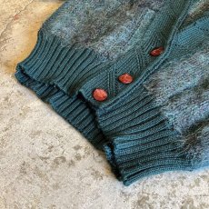 画像4: MIX COLOR DESIGN MOHAIR KNIT CARDIGAN / Ladies L (4)