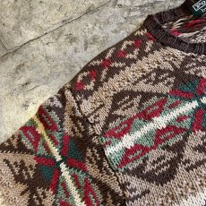 画像10: 【RALPH LAUREN】ALL OVER NATIVE PATTERN COTTON KNIT SWEATER / Ladies M(160) (10)