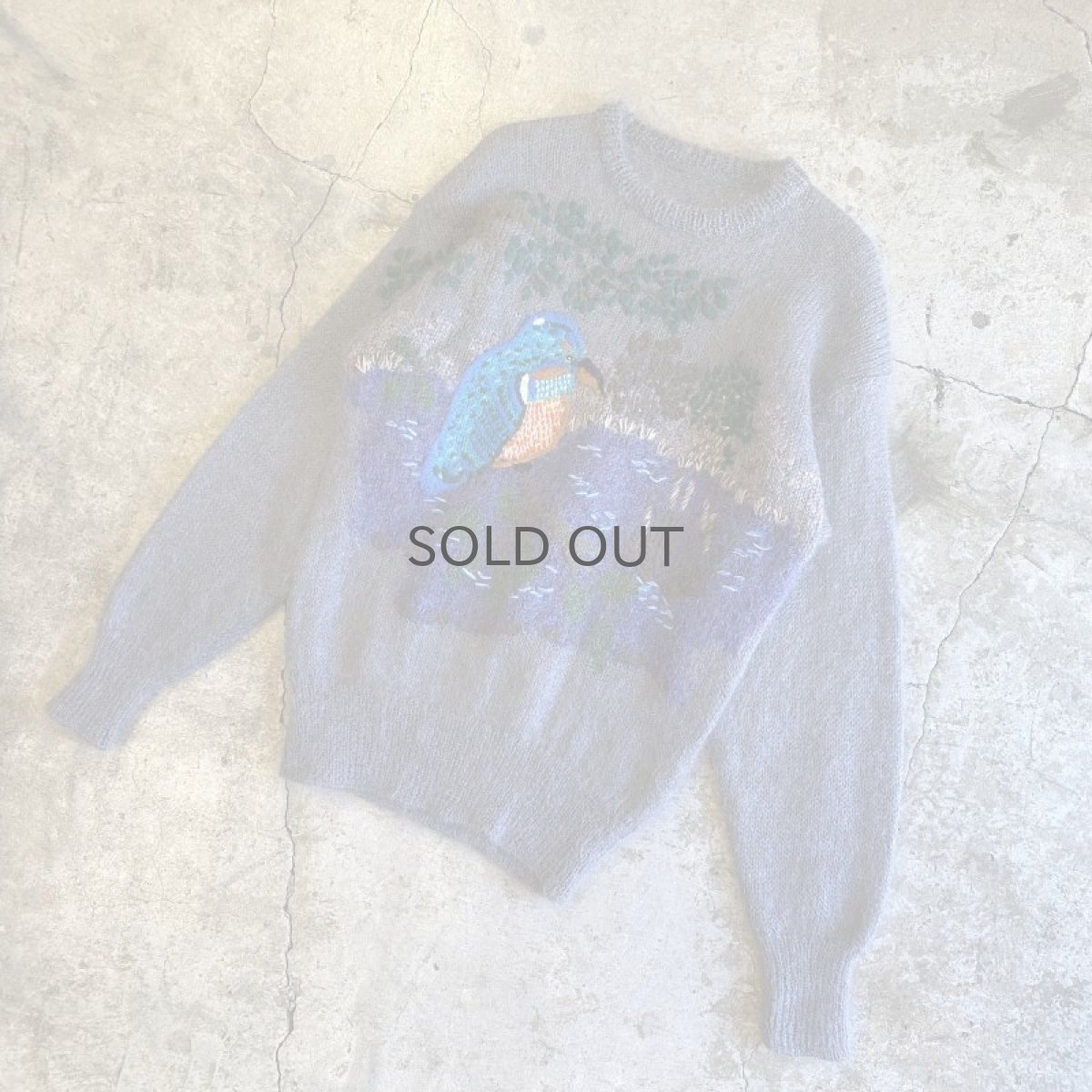 画像4: BIRD ART EMBROIDERY DESIGN MOHAIR KNIT / Ladies M (4)