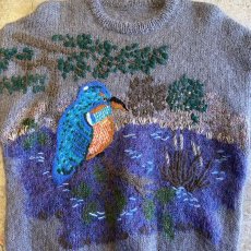 画像5: BIRD ART EMBROIDERY DESIGN MOHAIR KNIT / Ladies M (5)