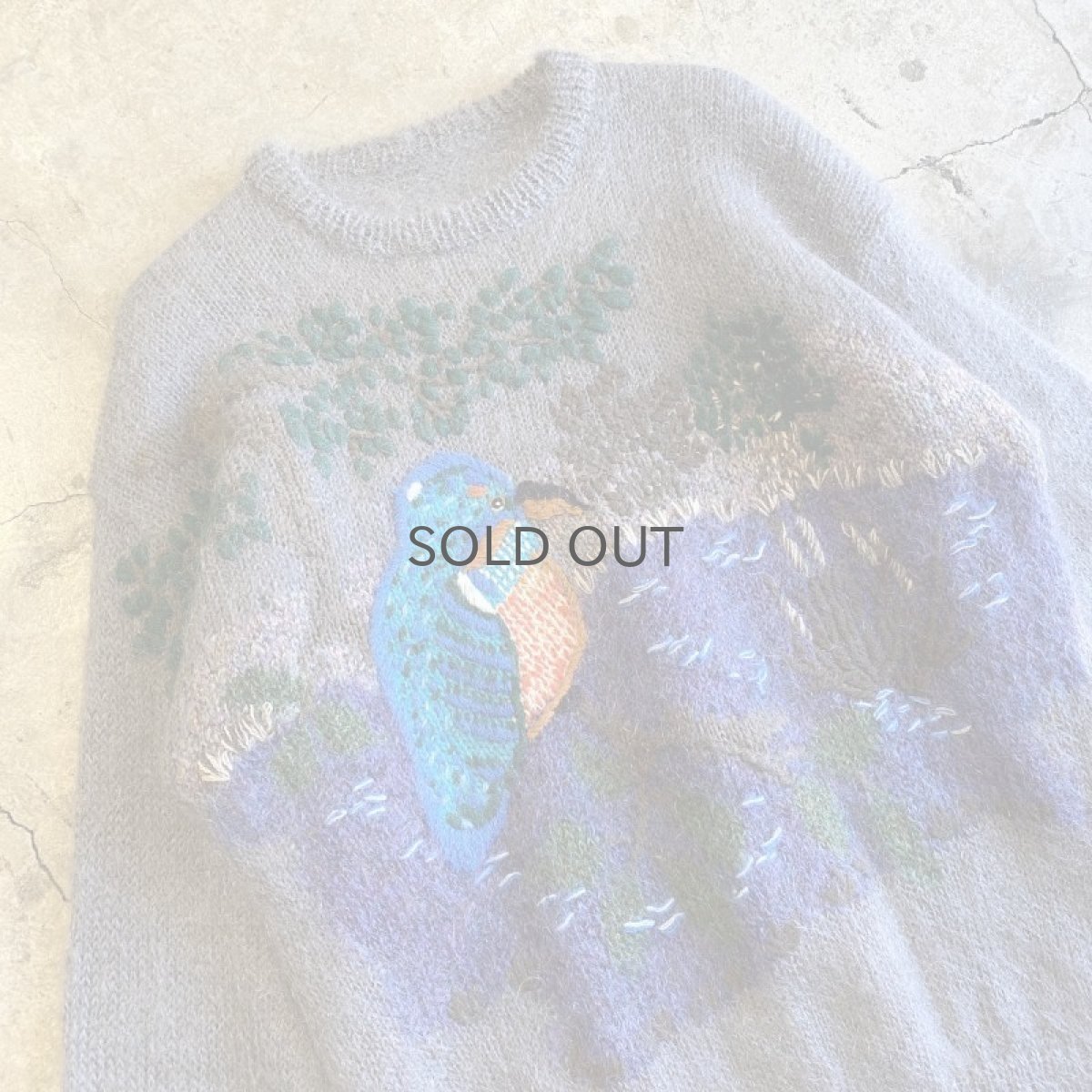 画像3: BIRD ART EMBROIDERY DESIGN MOHAIR KNIT / Ladies M (3)