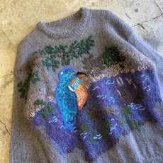 画像3: BIRD ART EMBROIDERY DESIGN MOHAIR KNIT / Ladies M (3)