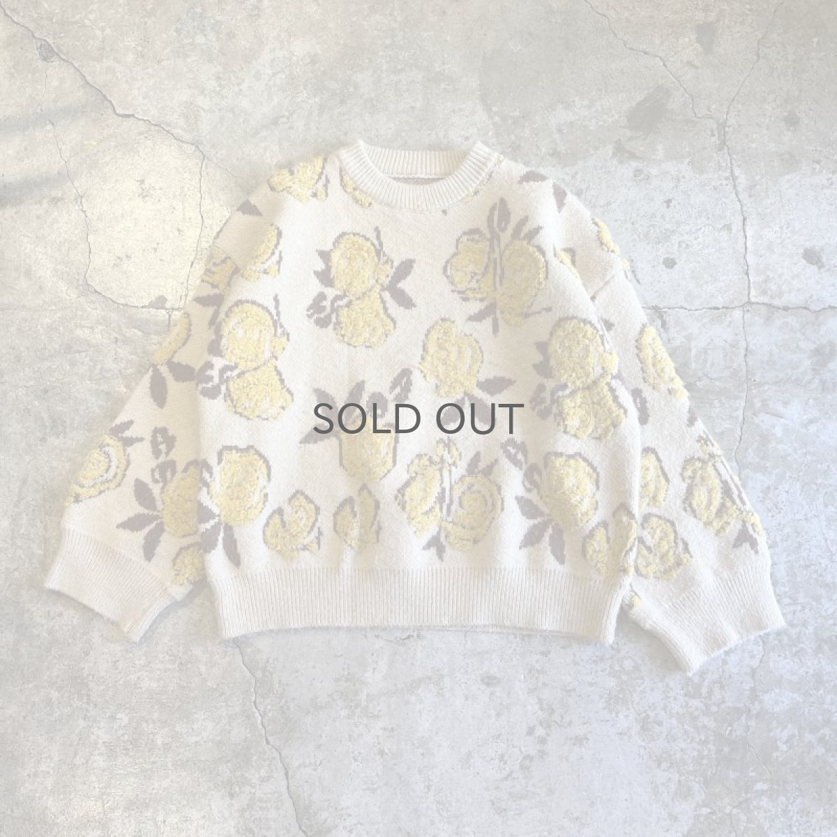 画像1: ALL OVER FLORAL PATTERN COLOR DESIGN KNIT SWEATER / Ladies M (1)