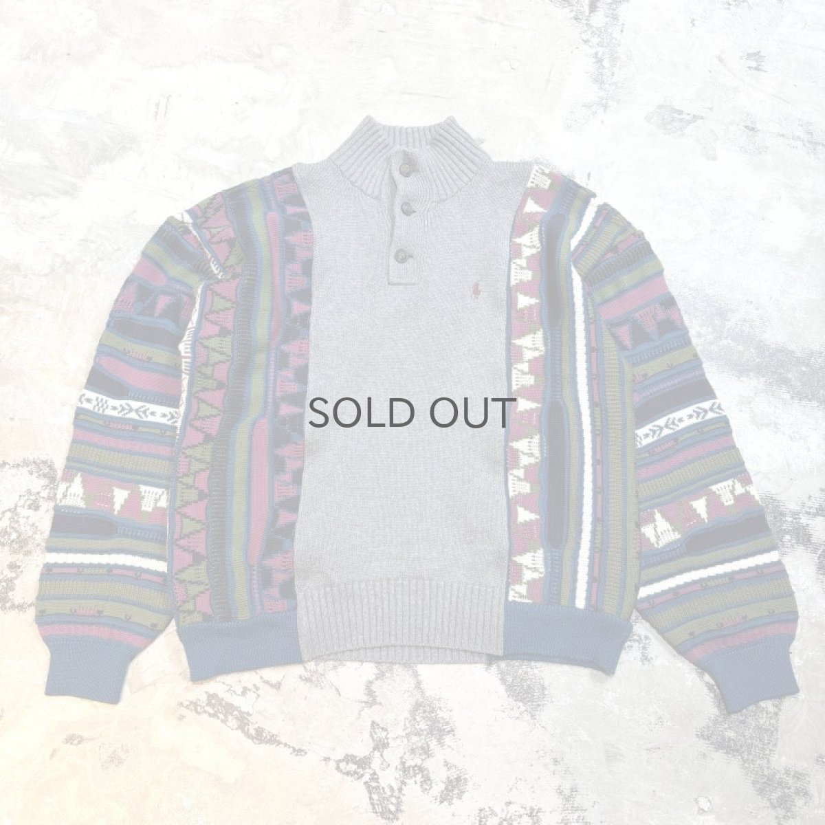 画像1: 【Wiz&Witch】"UNITED" ~RALPH LAUREN~ TWO FACE SWEATER / OS (1)