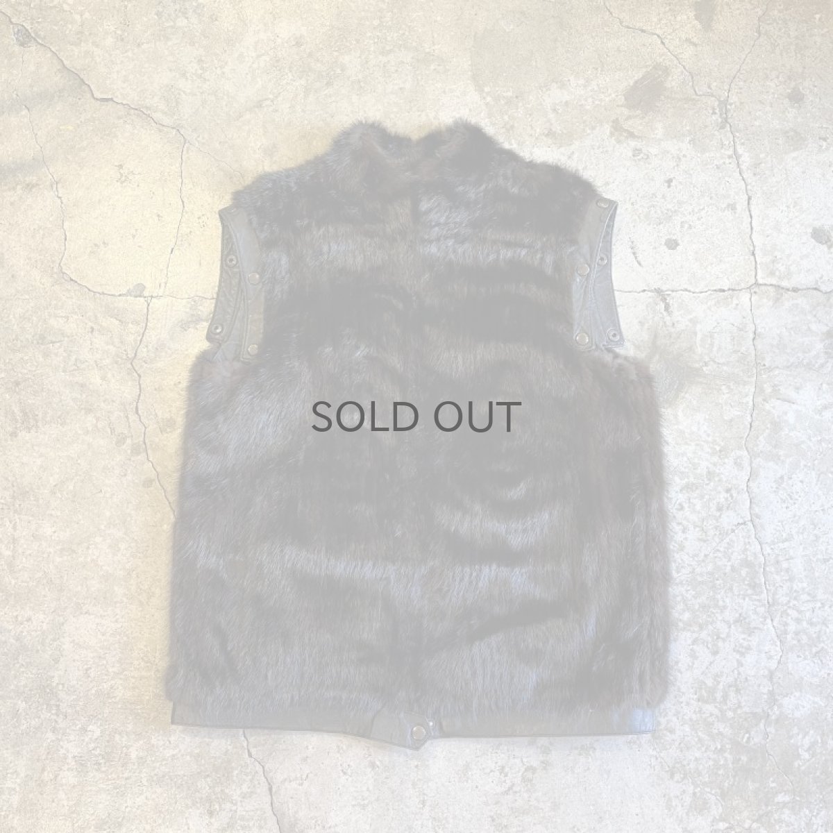 画像1: REAL FUR × LEATHER ZIP UP DESIGN VEST / Ladies M (1)