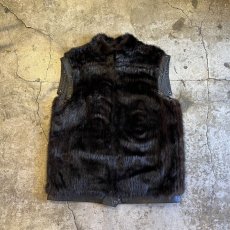 画像1: REAL FUR × LEATHER ZIP UP DESIGN VEST / Ladies M (1)