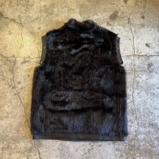 画像2: REAL FUR × LEATHER ZIP UP DESIGN VEST / Ladies M (2)