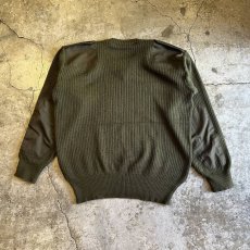 画像2: MILITARY SHOULDER ELBOW PATCH DESIGN SWEATER / Ladies XL (2)