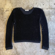 画像1: SPANGLES BLACK COLOR L/S KNIT TOPS / Ladies M (1)