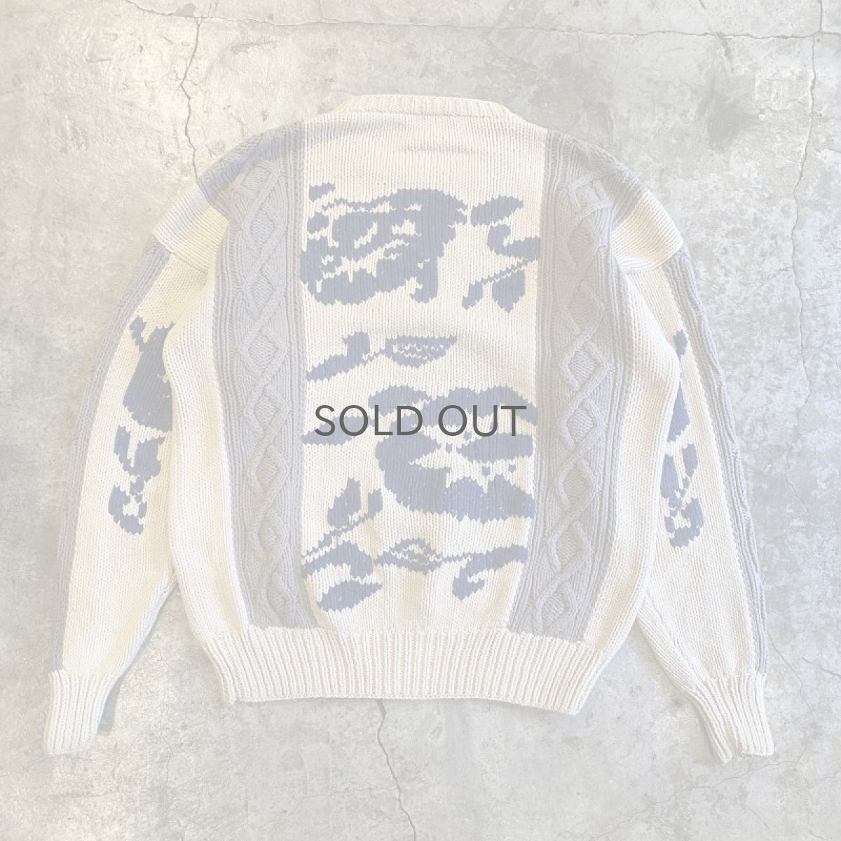 画像2: 90's【Yves Saint Laurent】ALL OVER PATTERN COTTON KNIT SWEATER / Ladies L (2)