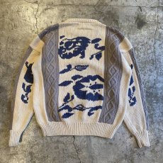 画像2: 90's【Yves Saint Laurent】ALL OVER PATTERN COTTON KNIT SWEATER / Ladies L (2)