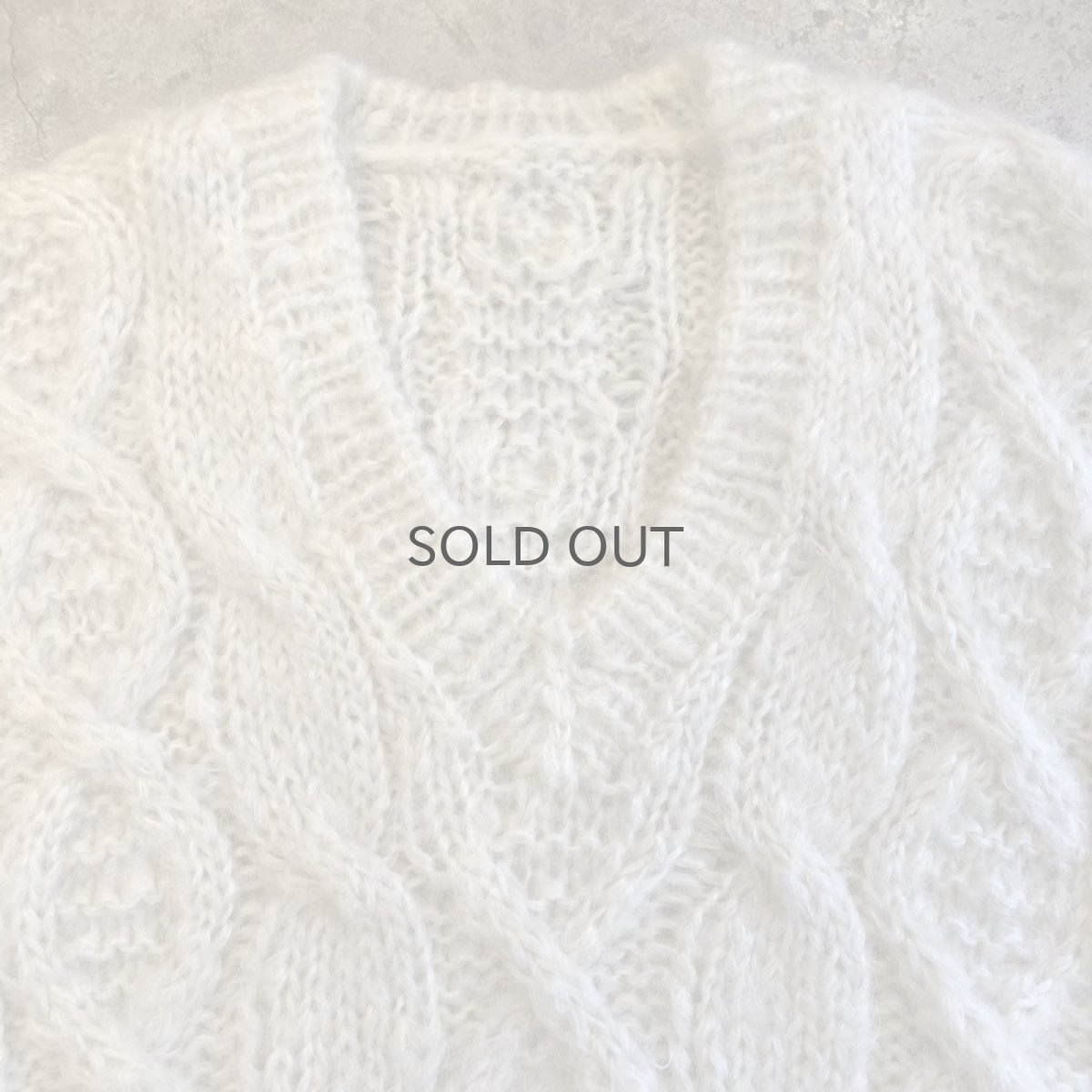 画像6: V NECK DESIGN MOHAIR KNIT BIG SWEATER / Ladies L (6)