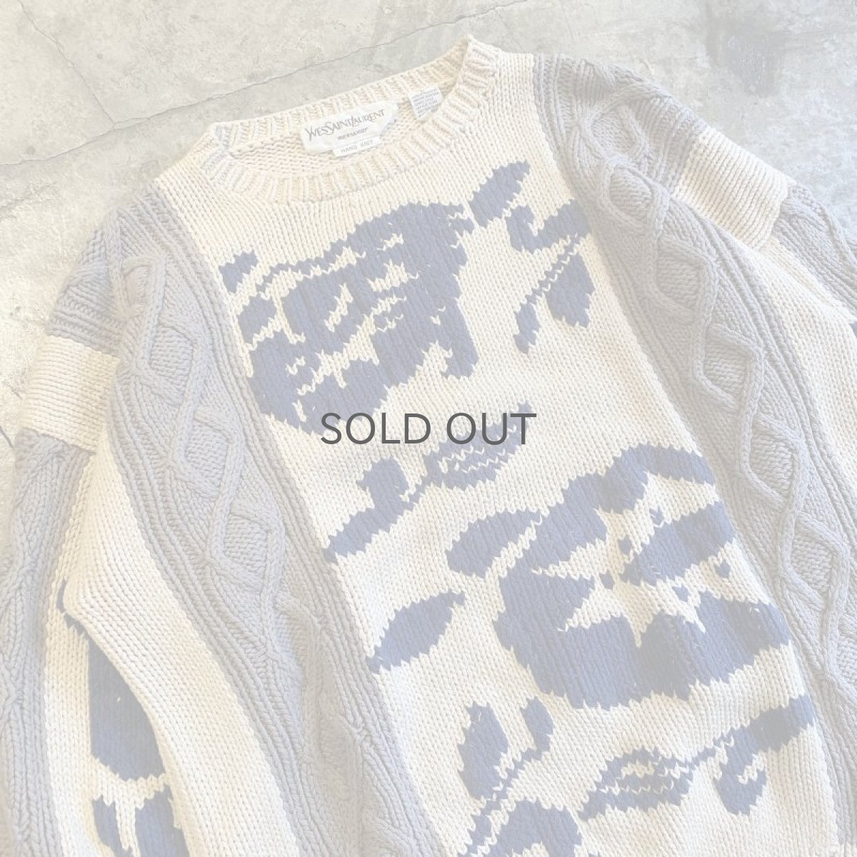 画像3: 90's【Yves Saint Laurent】ALL OVER PATTERN COTTON KNIT SWEATER / Ladies L (3)