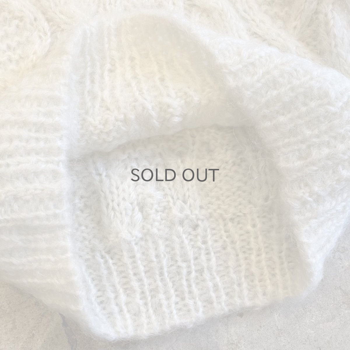 画像7: V NECK DESIGN MOHAIR KNIT BIG SWEATER / Ladies L (7)