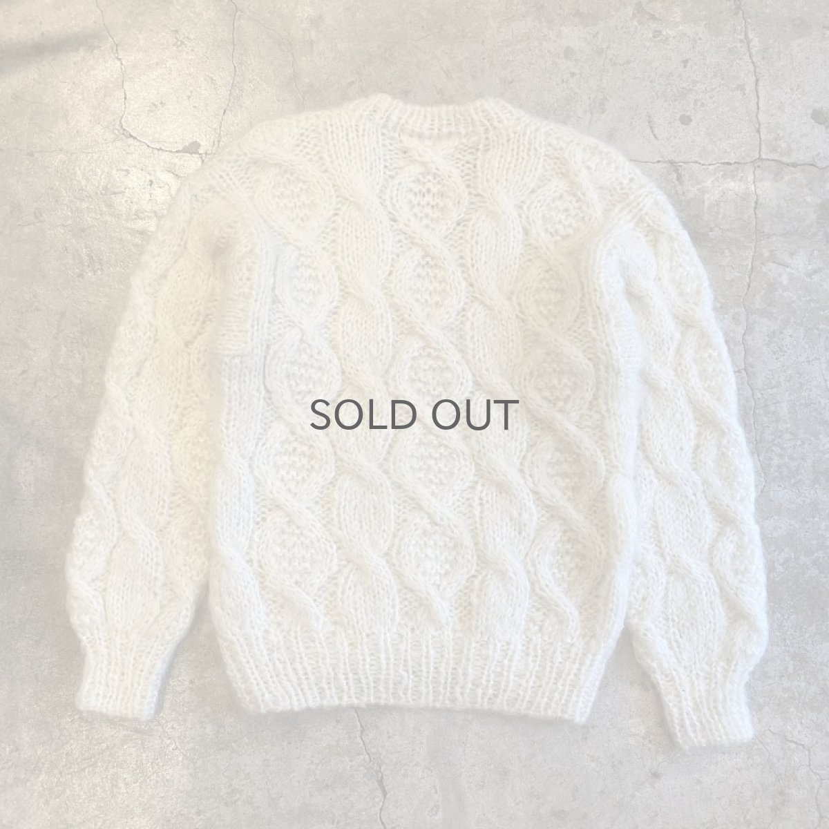 画像2: V NECK DESIGN MOHAIR KNIT BIG SWEATER / Ladies L (2)