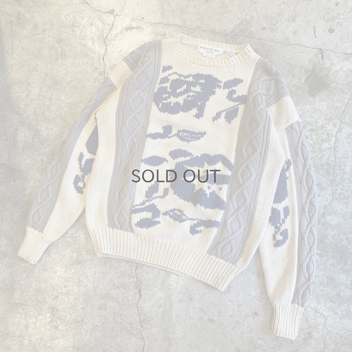 画像4: 90's【Yves Saint Laurent】ALL OVER PATTERN COTTON KNIT SWEATER / Ladies L (4)