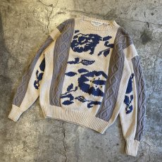 画像4: 90's【Yves Saint Laurent】ALL OVER PATTERN COTTON KNIT SWEATER / Ladies L (4)