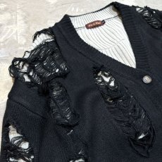 画像3: 【Wiz&Witch】"DIRTY BEAUTIFUL" GRUNGE KNIT CARDIGAN / OS (3)