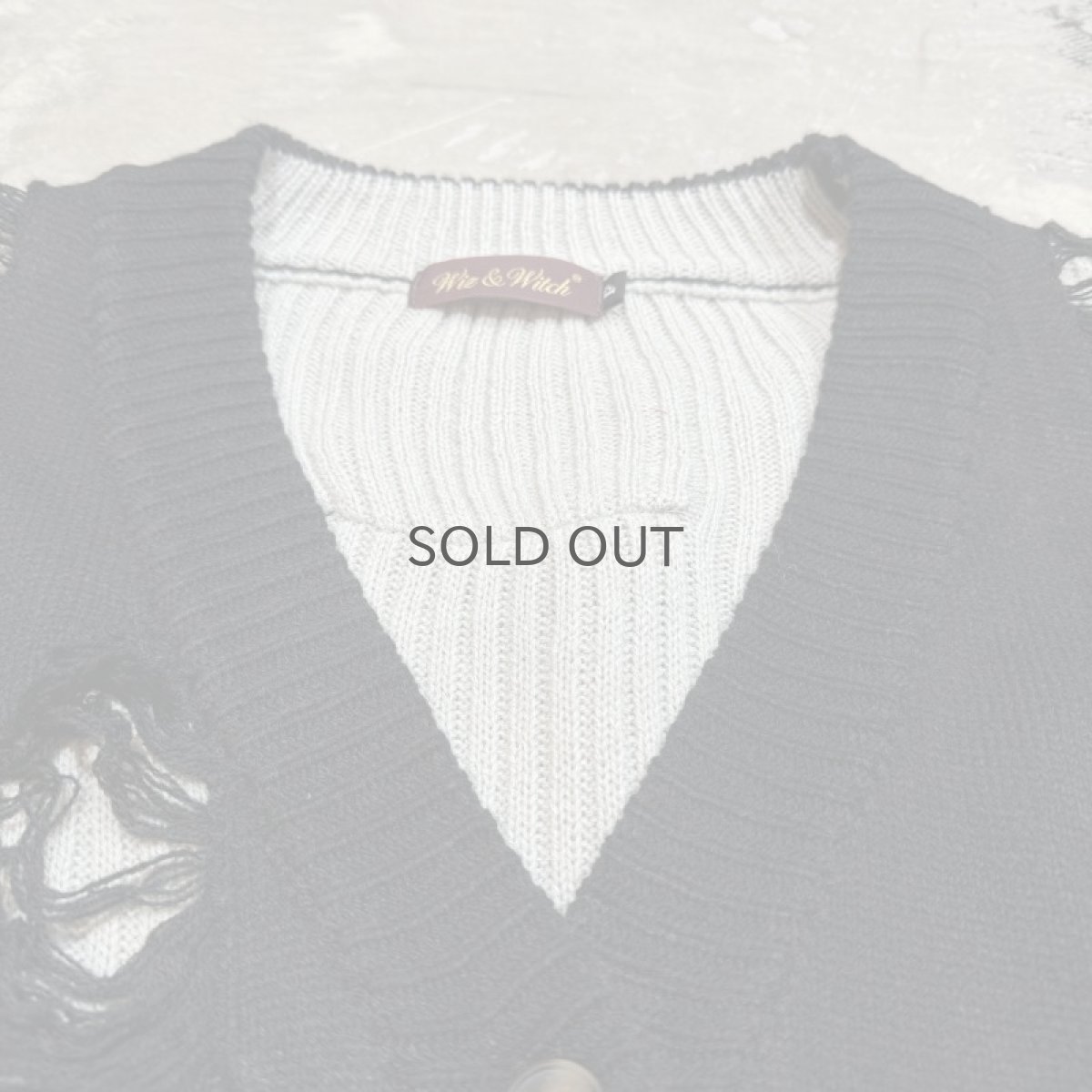 画像10: 【Wiz&Witch】"DIRTY BEAUTIFUL" GRUNGE KNIT CARDIGAN / OS (10)