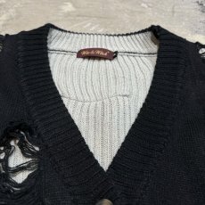 画像10: 【Wiz&Witch】"DIRTY BEAUTIFUL" GRUNGE KNIT CARDIGAN / OS (10)