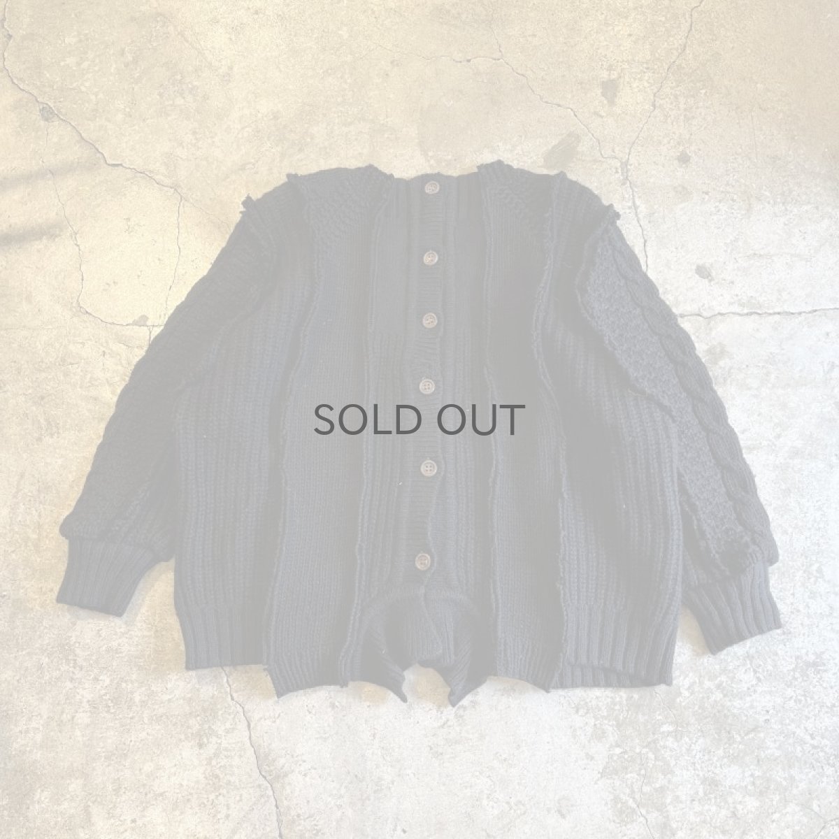 画像2: 【Wiz&Witch】"UNITED" PATCHWORK ALAN KNIT CARDIGAN / OS  (2)